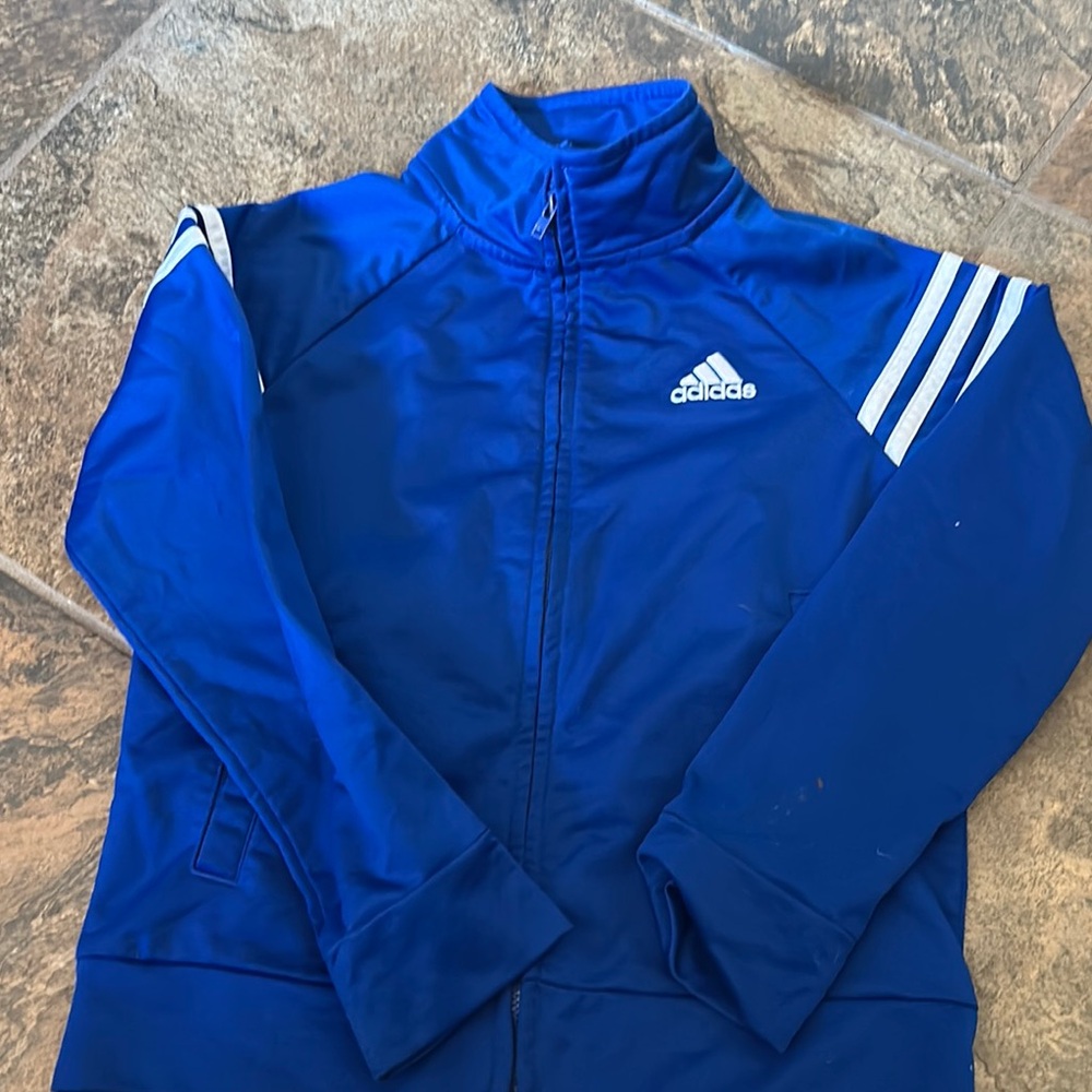 Adidas Royal Blue Jacket with White Stripes